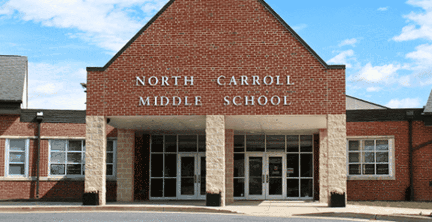 Photo of the entrance to North Carroll Middle School